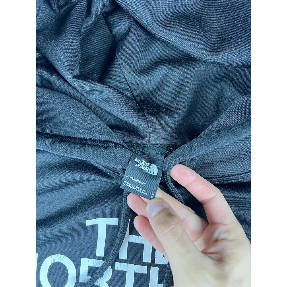 The North Face Black Hoodie Sweatshirt Mens Large Spellout Pullover Outdoors